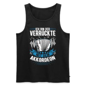 Ich bin der Verrückte Mit dem Akkordeon - Männer Premium Bio Tank Top - Schwarz - Vorne - Michal (187cm)