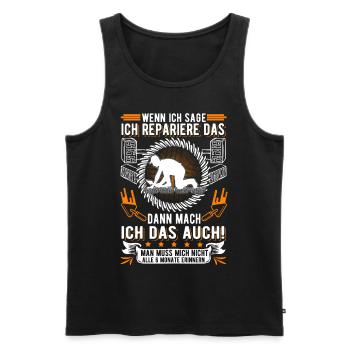 Fliesenleger 6 Monate Mosaikleger Plattenleger - Männer Premium Bio Tank Top - Schwarz - Vorne - Michal (187cm)