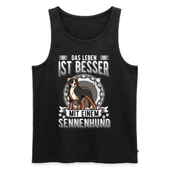 Großer Schweizer Sennenhund - Männer Premium Bio Tank Top - Schwarz - Vorne - Michal (187cm)