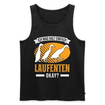 Ich mag halt einfach Laufenten Flaschenente - Männer Premium Bio Tank Top - Schwarz - Vorne - Michal (187cm)