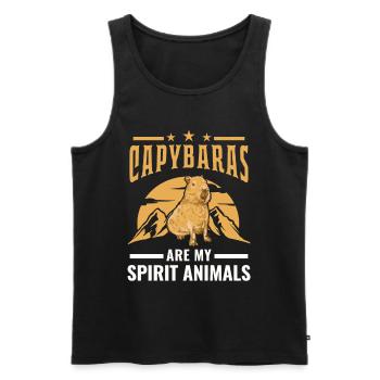 Les capybaras sont mes animaux spirituels capybara - Débardeur bio Premium Homme - noir - Devant - AI Model Male 178 light (178cm)