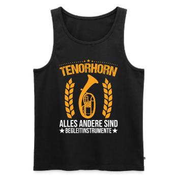 Tenorhorn Alles andere sind Begleitinstrumente - Männer Premium Bio Tank Top - Schwarz - Vorne - Michal (187cm)