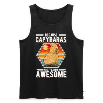 Because Capybaras are freaking awesome - Männer Premium Bio Tank Top - Schwarz - Vorne - Michal (187cm)