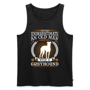 Greyhound Alter Mann Britischer Windhund - Männer Premium Bio Tank Top - Schwarz - Vorne - AI Model Male 178 light (178cm)
