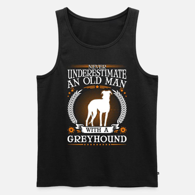 Greyhound Alter Mann Britischer Windhund - Männer Premium Bio Tank Top - Schwarz