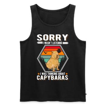 I wasnt listening I was thinking about Capybaras - Men's Premium Organic Tank Top - black - Front - Michal (187cm)