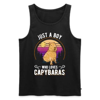 Just a girl who loves capybaras capybara - Men's Premium Organic Tank Top - black - Front - Michal (187cm)