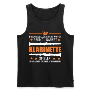 Klarinette Glück Klarinettist Blasorchester - Männer Premium Bio Tank Top - Schwarz - Vorne - Michal (187cm)