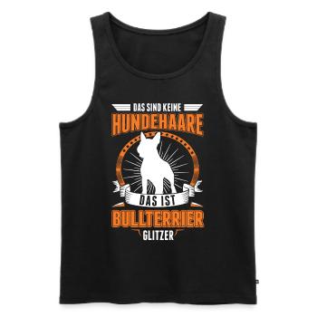 Bullterrier Glitzer Miniature Bull Terrier - Männer Premium Bio Tank Top - Schwarz - Vorne - Michal (187cm)