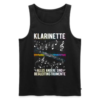 Klarinette Alles andere sind Begleitinstrumente - Männer Premium Bio Tank Top - Schwarz - Vorne - Michal (187cm)