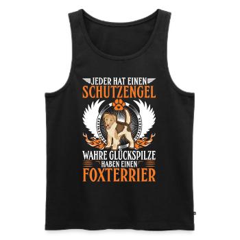 Foxterrier Schutzengel Foxterrier Drahthaar - Männer Premium Bio Tank Top - Schwarz - Vorne - AI Model Male 178 light (178cm)