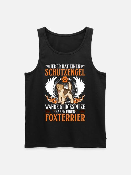 Foxterrier Schutzengel Foxterrier Drahthaar - Männer Premium Bio Tank Top - Schwarz
