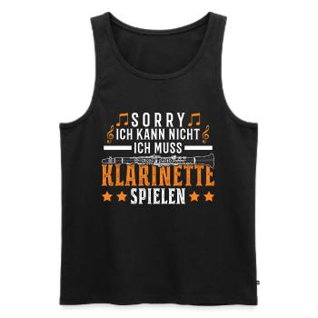 Klarinette Klarinettist - Männer Premium Bio Tank Top - Schwarz - Vorne - Michal (187cm)