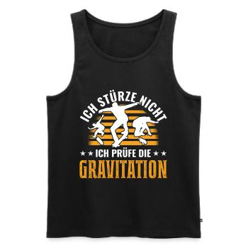 Ich stürze nicht Ich prüfe die Gravitation Skater - Männer Premium Bio Tank Top - Schwarz - Vorne - Michal (187cm)