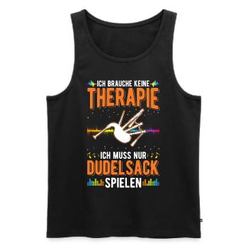 Dudelsack Therapie Dudelsackspieler - Männer Premium Bio Tank Top - Schwarz - Vorne - Michal (187cm)
