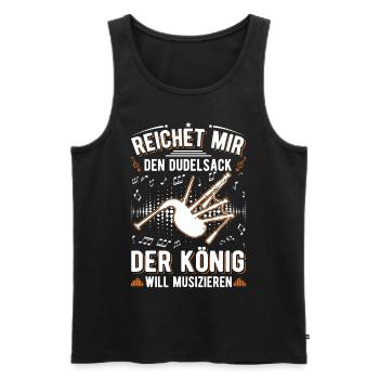 Dudelsack König Dudelsackspieler - Männer Premium Bio Tank Top - Schwarz - Vorne - Michal (187cm)