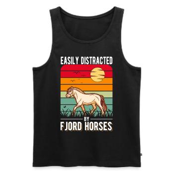 Easily distracted by Fjord Horses Fjord Horse - Men's Premium Organic Tank Top - black - Front - AI Model Male 178 light (178cm)