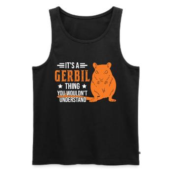 C’est un truc de gerbille Racing Rat Gerbil - Débardeur bio Premium Homme - noir - Devant - Michal (187cm)