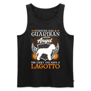 Lagotto Romagnolo Ange Gardien Truffe Recherche Chien - Débardeur bio Premium Homme - noir - Devant - Michal (187cm)
