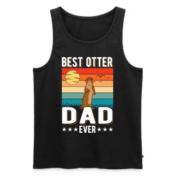 Meilleur papa loutre de tous les temps Loutre de mer - Débardeur bio Premium Homme - noir - Devant - AI Model Male 178 light (178cm)