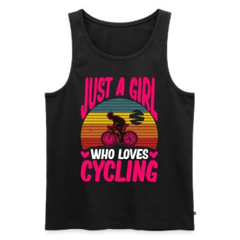Juste une fille qui aime faire du vélo fille - Débardeur bio Premium Homme - noir - Devant - Michal (187cm)