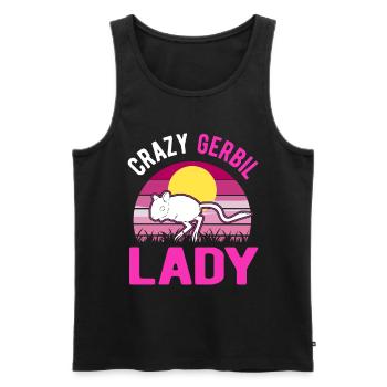 Crazy Gerbil lady racing rat gerbille - Débardeur bio Premium Homme - noir - Devant - Michal (187cm)