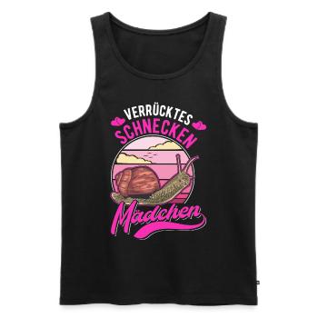 Verrücktes Schnecken Mädchen - Männer Premium Bio Tank Top - Schwarz - Vorne - Michal (187cm)