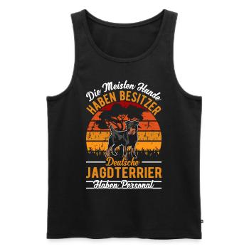 Deutscher Jagdterrier Personal - Männer Premium Bio Tank Top - Schwarz - Vorne - Michal (187cm)