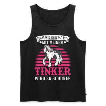Irish Tinker Pferd Tinkerpferd - Männer Premium Bio Tank Top - Schwarz - Vorne - Michal (187cm)