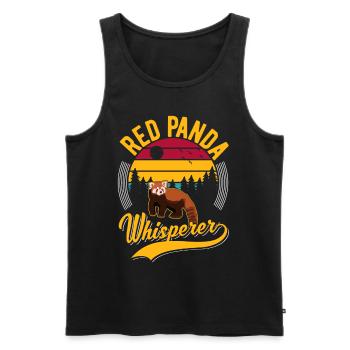Red Panda Whisperer Roter Panda - Männer Premium Bio Tank Top - Schwarz - Vorne - AI Model Male 178 light (178cm)