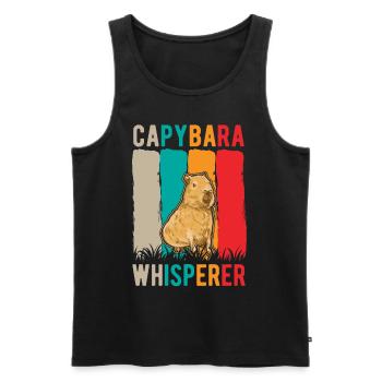 Capybara Whisperer - Männer Premium Bio Tank Top - Schwarz - Vorne - Michal (187cm)