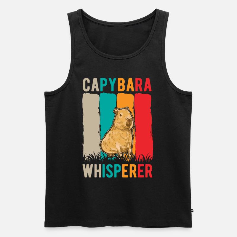 Capybara Chuchoteur - Débardeur bio Premium Homme - noir