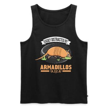 Easily distracted by Armadillo's armadillo - Men's Premium Organic Tank Top - black - Front - AI Model Male 178 light (178cm)