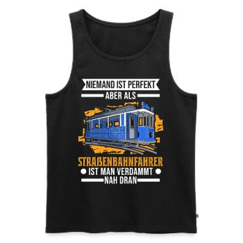 Straßenbahn Straßenbahnfahrer Tram S-Bahn - Männer Premium Bio Tank Top - Schwarz - Vorne - AI Model Male 178 light (178cm)