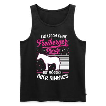 Freiberger Pferd Spruch Jurapferd - Männer Premium Bio Tank Top - Schwarz - Vorne - AI Model Male 178 light (178cm)