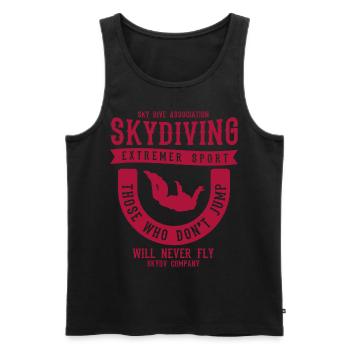 Fallschirmspringer Sprüche Skydiving Sky Dive - Männer Premium Bio Tank Top - Schwarz - Vorne - AI Model Male 178 light (178cm)