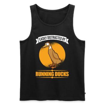 Easily distracted by Running Ducks Laufente - Men's Premium Organic Tank Top - black - Front - Michal (187cm)
