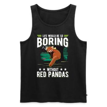 Life would be so boring without Red Pandas - Men's Premium Organic Tank Top - black - Front - Michal (187cm)