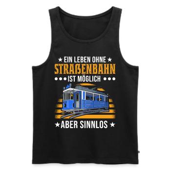 Straßenbahnfahrer Spruch Straßenbahn Tram - Männer Premium Bio Tank Top - Schwarz - Vorne - AI Model Male 178 light (178cm)
