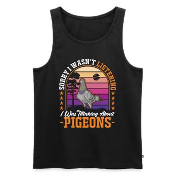 Je pensais à Pigeons pigeon fancier pigeon pigeon - Débardeur bio Premium Homme - noir - Devant - Michal (187cm)