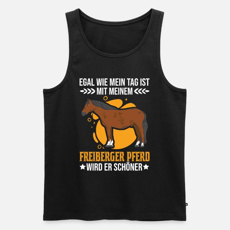Freiberger Pferd - Männer Premium Bio Tank Top - Schwarz