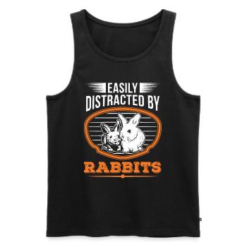 Facilement distrait par Rabbits Rabbit Rabbit - Débardeur bio Premium Homme - noir - Devant - Michal (187cm)