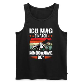 Ich mag einfach Komodowarane - Männer Premium Bio Tank Top - Schwarz - Vorne - AI Model Male 178 light (178cm)