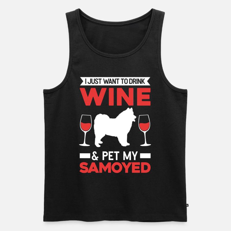 Samoyeds and wine - Men's Premium Organic Tank Top - black