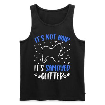It's not Hair It's Samoyed Glitter Samojede - Men's Premium Organic Tank Top - black - Front - Michal (187cm)