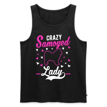 Crazy Samoyed lady Samojede - Männer Premium Bio Tank Top - Schwarz - Vorne - AI Model Male 178 light (178cm)