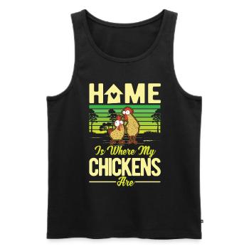 Chickens Home Chicken Chicken Chicken - Men's Premium Organic Tank Top - black - Front - Michal (187cm)