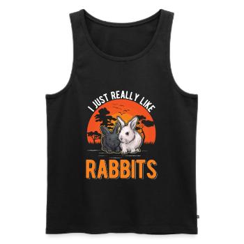 J’aime vraiment Rabbits Rabbit Rabbit - Débardeur bio Premium Homme - noir - Devant - Michal (187cm)