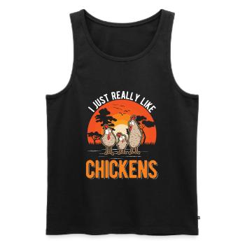 I just really like Chickens Chicken Chicken Chicken Chickens - Men's Premium Organic Tank Top - black - Front - Michal (187cm)