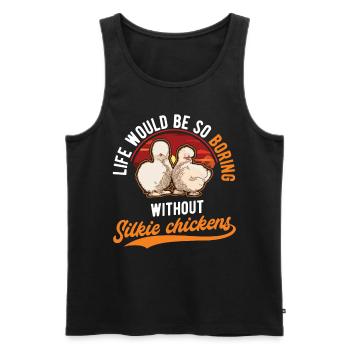 Silk Chicken Gift Silke Chicken - Men's Premium Organic Tank Top - black - Front - AI Model Male 178 light (178cm)